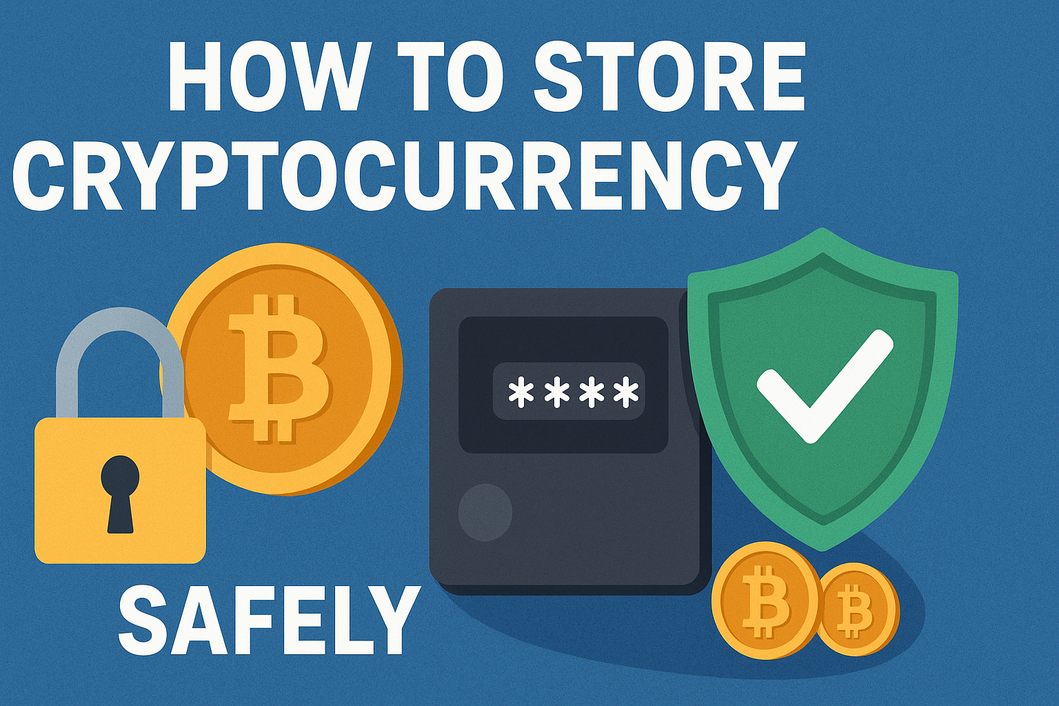 “Secure cryptocurrency storage with wallet and lock icon.”