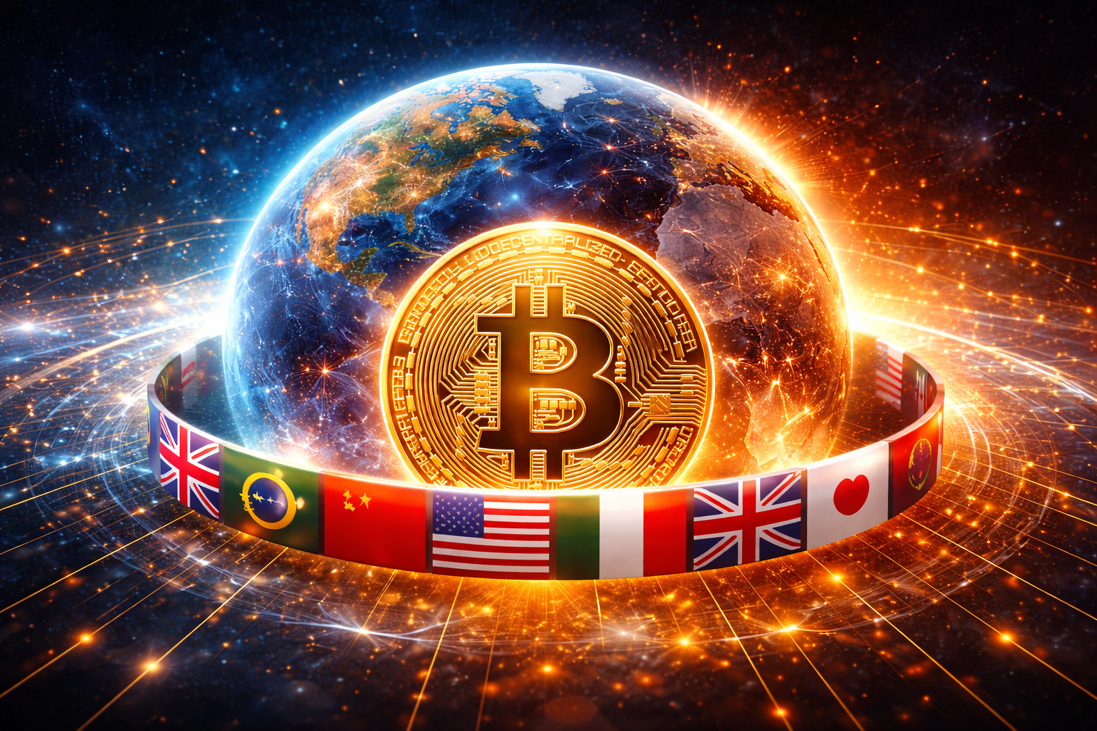 🚨 Breaking: Coinbase CEO Says G20 Nations Will Soon Build Strategic Bitcoin Reserves — “It’s Happening!!” Global Bitcoin adoption illustrated by a golden Bitcoin symbol encircled by G20 nation flags over Earth